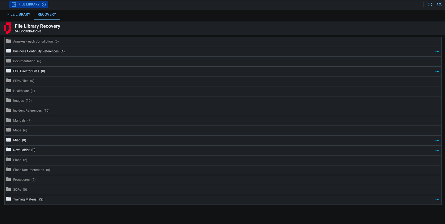 File Library recovery dark mode